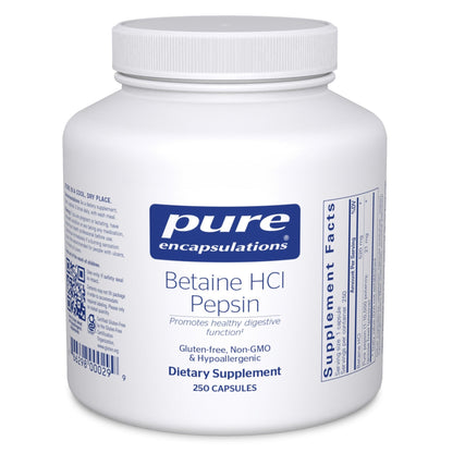 Pure Encapsulations Betaine HCl Pepsin - Digestive Enzymes Supplement for Digestion Aid & Support, Stomach Acid & Nutrient Absorption* - dailyvitalstore