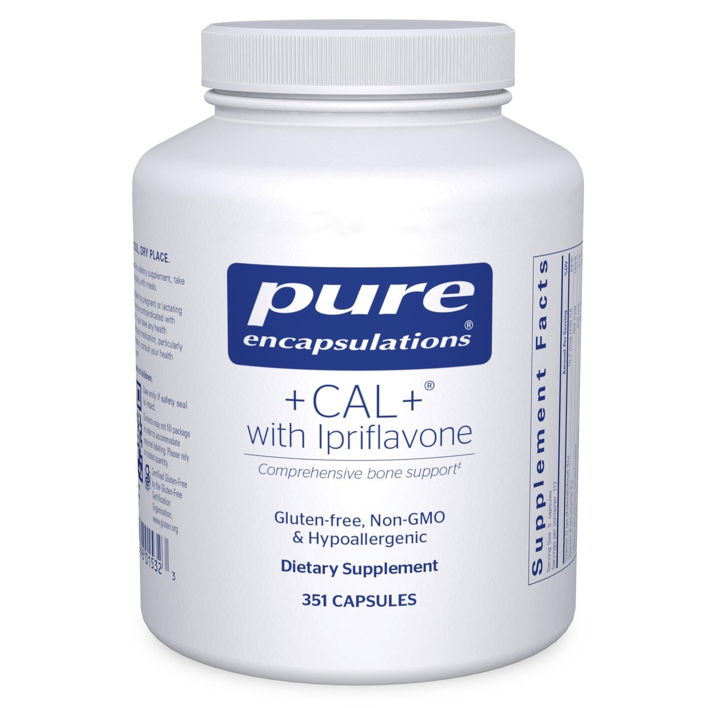 Pure Encapsulations +Cal+ with Ipriflavon | Mineral, Vitamin, and Herbal Supplement to Promote Skeletal Strength | 351 Capsules - dailyvitalstore