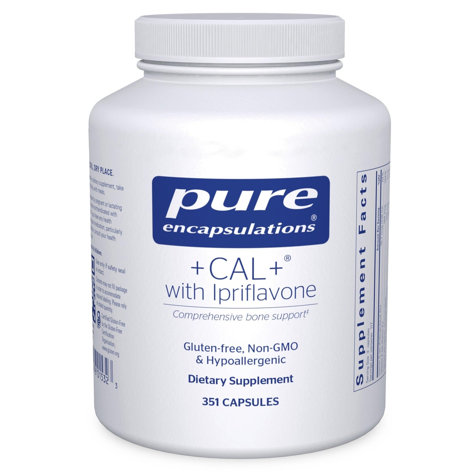 Pure Encapsulations +Cal+ with Ipriflavon | Mineral, Vitamin, and Herbal Supplement to Promote Skeletal Strength | 351 Capsules - dailyvitalstore