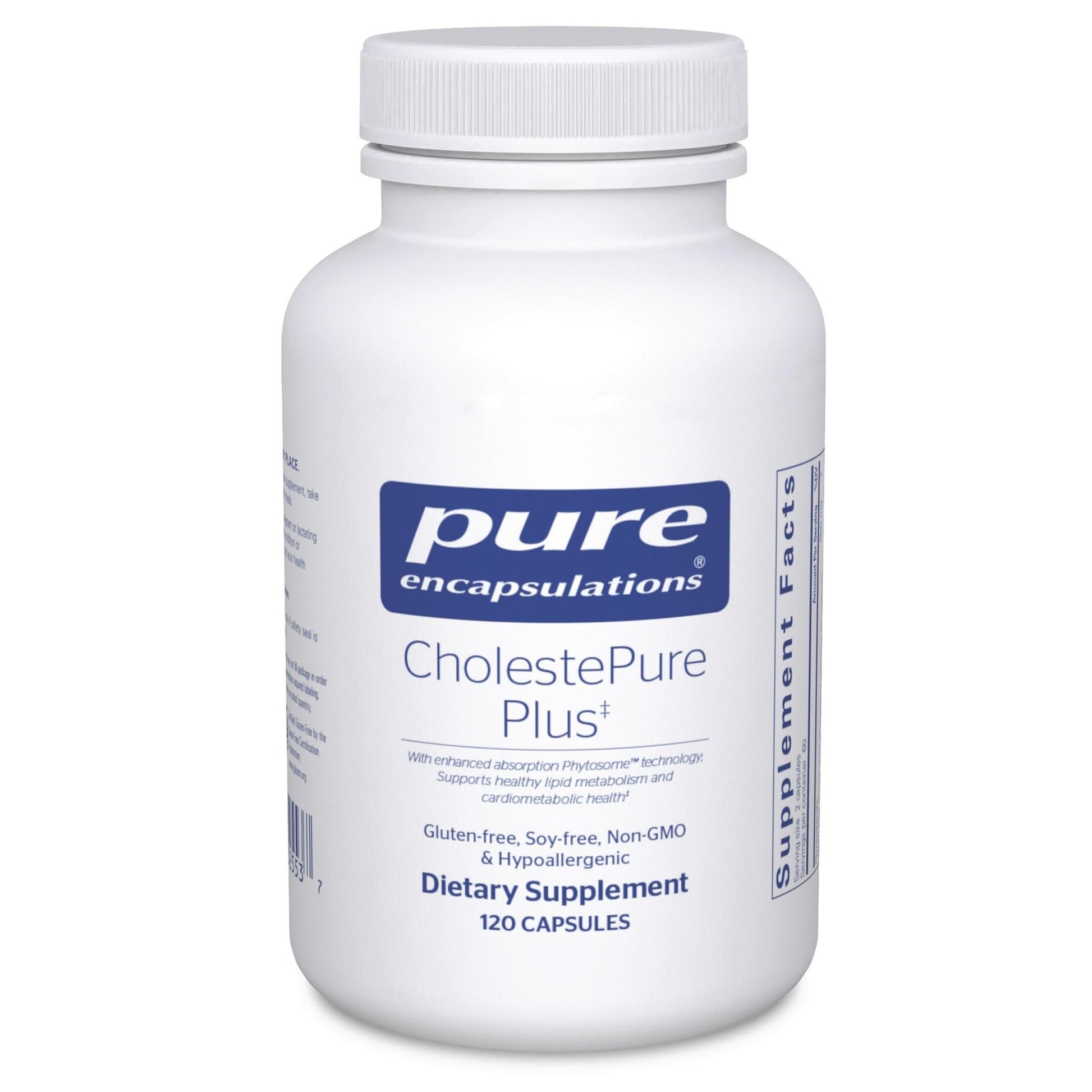 Pure Encapsulations CholestePure Plus 120's - Supports Lipid Metabolism & Heart Health* - Berberine Supplement - with Citrus Bergamot - Gluten Free & Non-GMO - 120 Capsules - dailyvitalstore