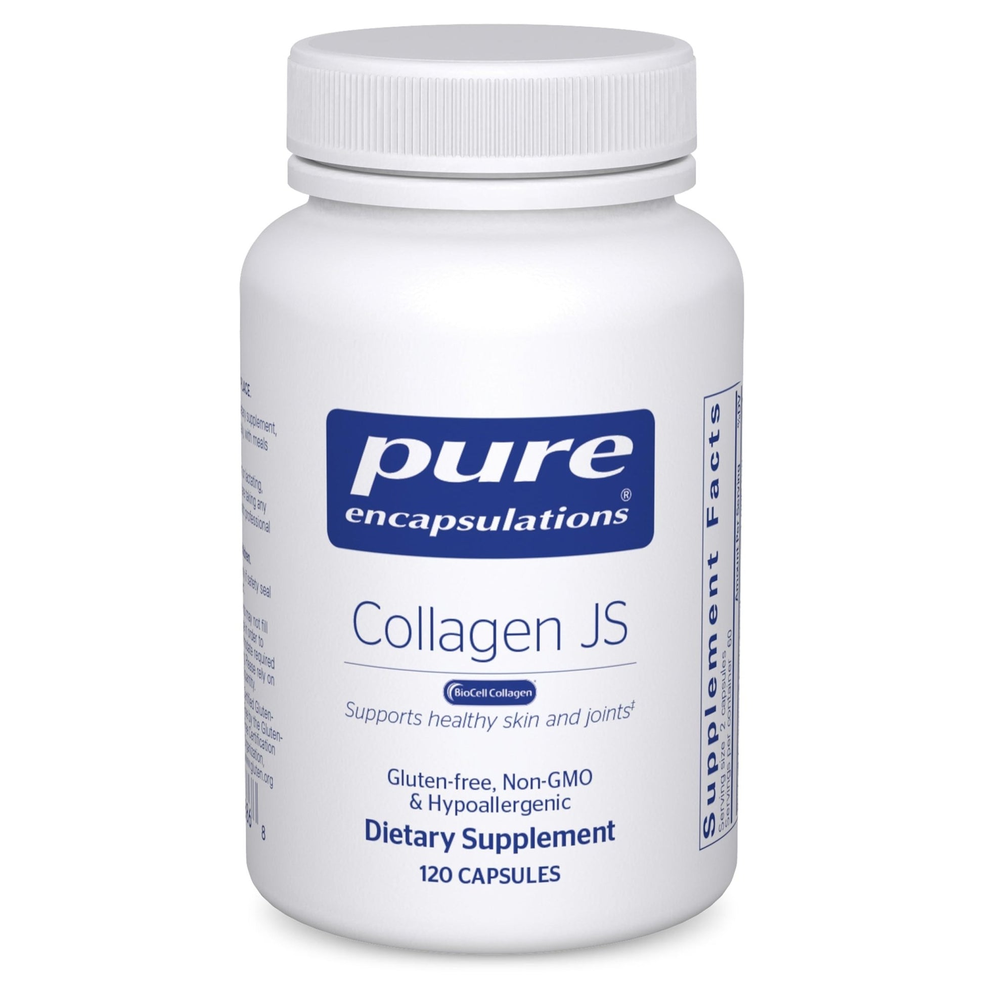 Pure Encapsulations Collagen JS - Skin & Joint Health* - 1,000 mg Hydrolyzed Biocell Collagen - Gluten Free & Non-GMO - 120 Capsules - dailyvitalstore