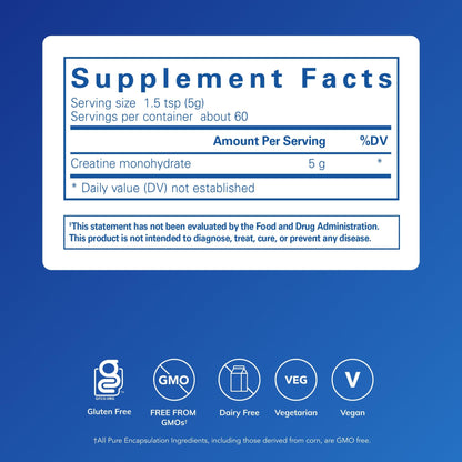 Pure Encapsulations Creatine - Creatine Supplement - Muscle Strength, Performance & Recovery - Pre-Workout Recovery Powder - Gluten-Free, Non-GMO - dailyvitalstore