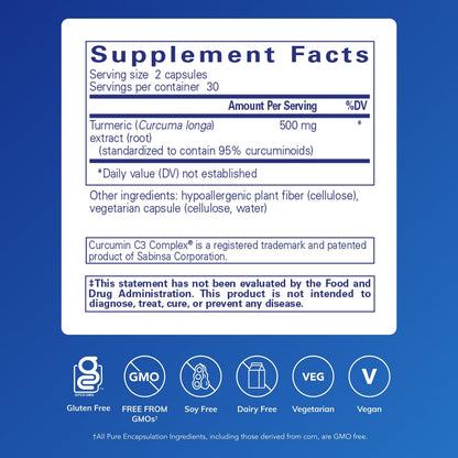 Pure Encapsulations Curcumin - 500 mg - Supports Joint Health & Liver Health - Curcuma Longa Capsule - dailyvitalstore