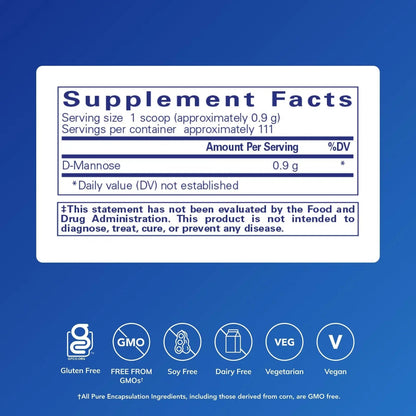 Pure Encapsulations D-Mannose Powder - for Urinary Tract Support - Urinary Tract Support & Bladder Health* - Easy Dissolve Powder - Non-GMO & Vegan - 3.5 oz - dailyvitalstore