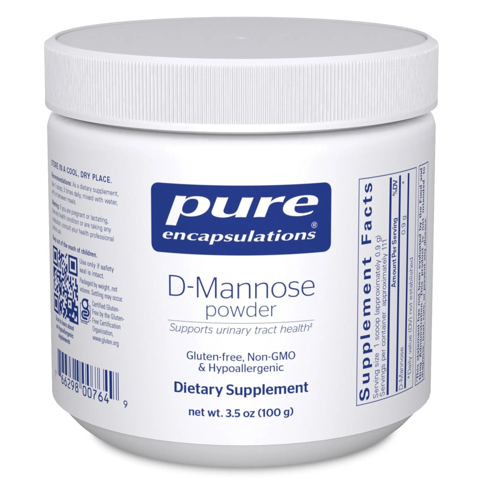 Pure Encapsulations D-Mannose Powder - for Urinary Tract Support - Urinary Tract Support & Bladder Health* - Easy Dissolve Powder - Non-GMO & Vegan - 3.5 oz - dailyvitalstore