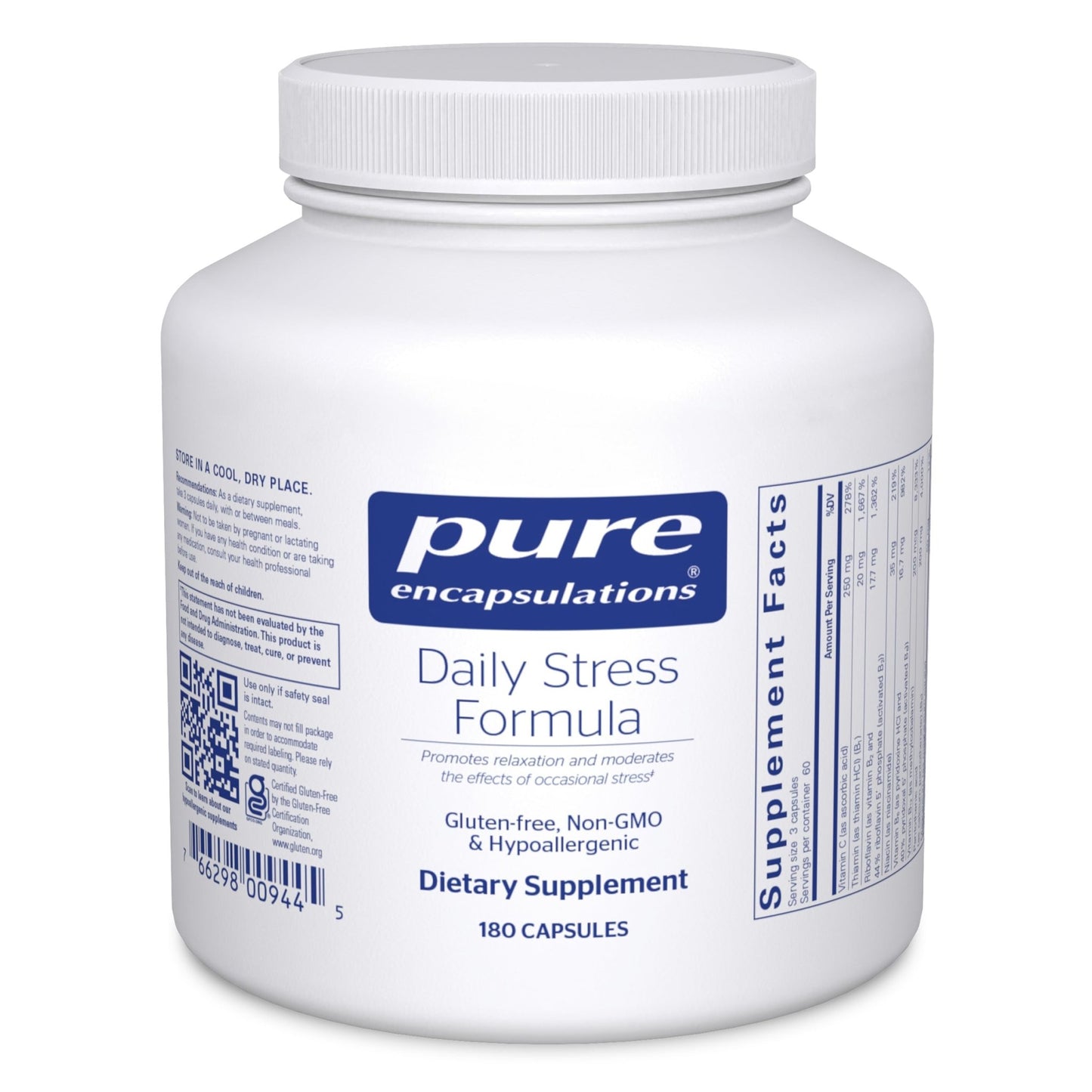 Pure Encapsulations Daily Stress Formula | Promotes Relaxation and Moderates the Effects of Occasional Stress*| 180 Capsules - dailyvitalstore