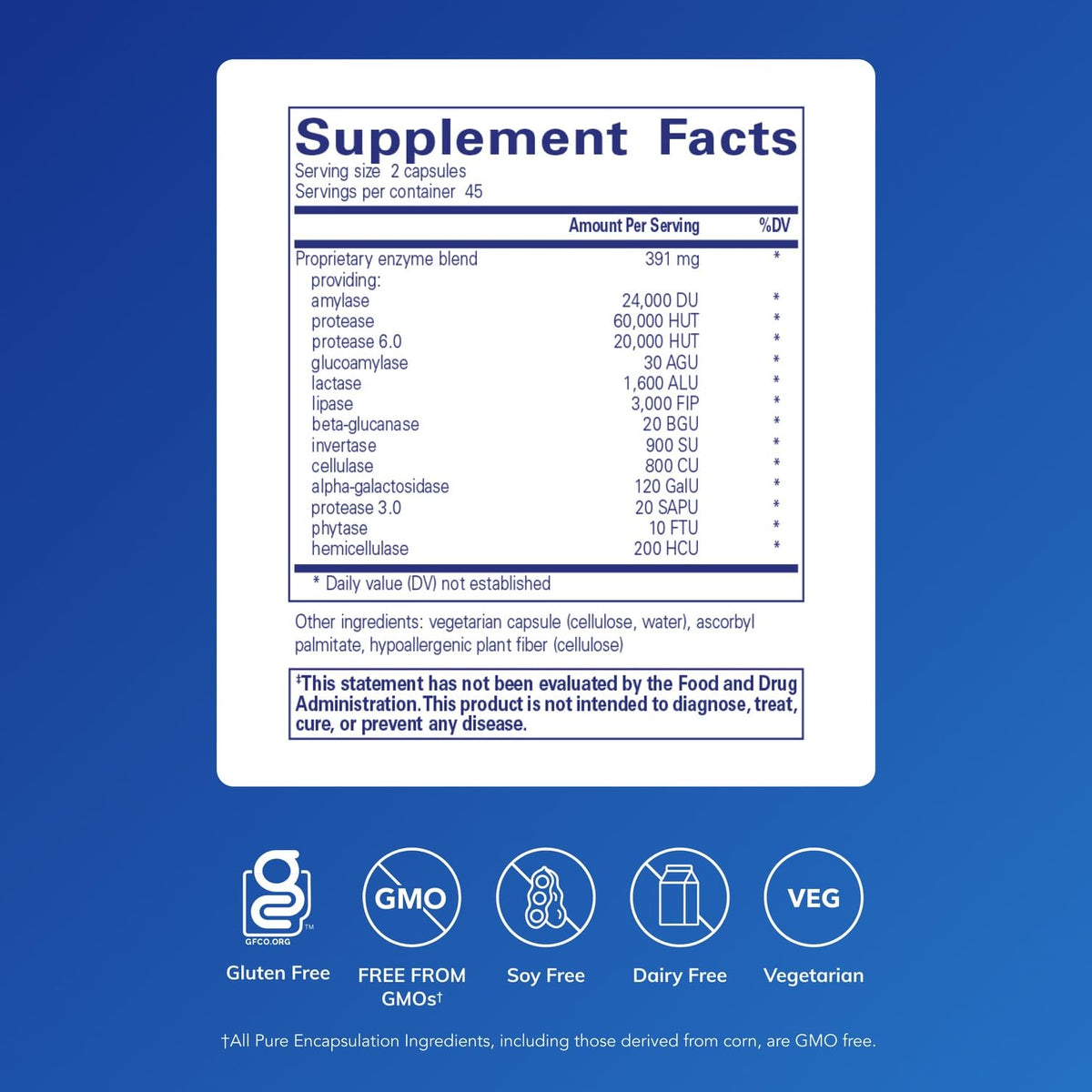 Pure Encapsulations Digestive Enzymes Ultra - Vegetarian Digestive Enzyme Supplement to Support Protein, Carb, Fiber, and Dairy Digestion* - 90 Capsules - dailyvitalstore