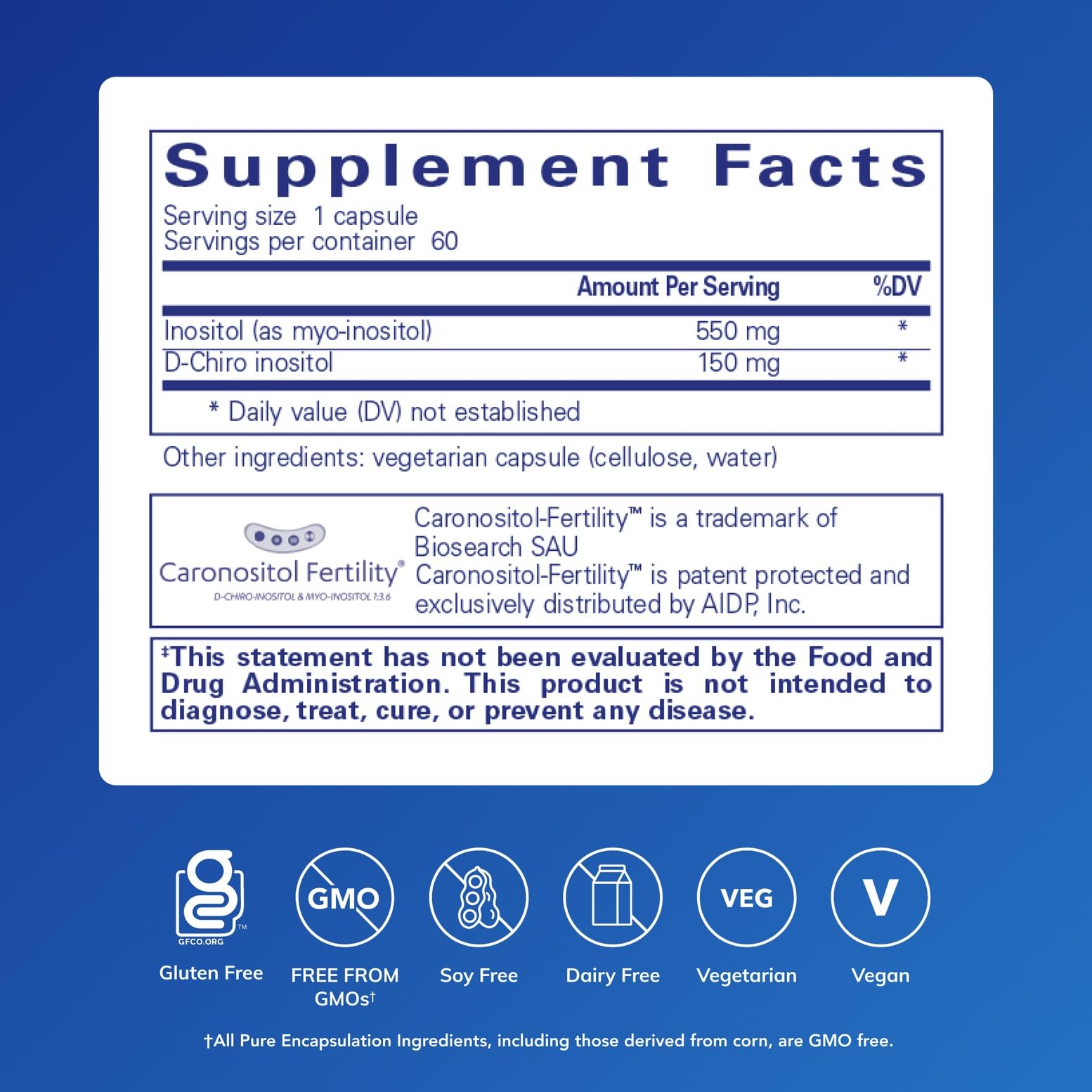 Pure Encapsulations Inositol Complex | Supplement to Support Energy, Healthy Metabolism, and Ovarian Function* | 60 Capsules - dailyvitalstore