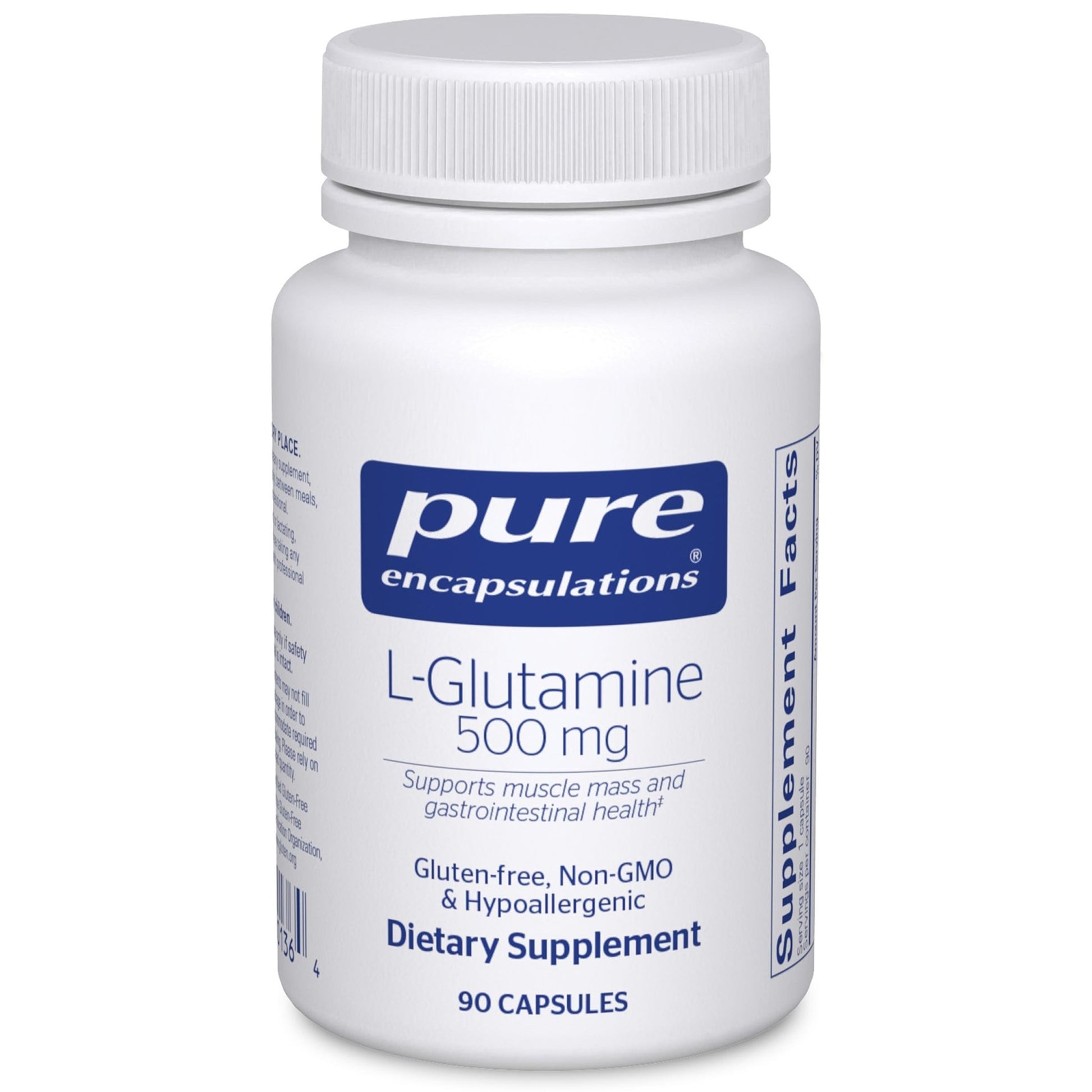 Pure Encapsulations L-Glutamine 500 mg - Supplement for Immune and Digestive Support, Gut Health and Lining, Metabolism, and Muscle Support* - dailyvitalstore