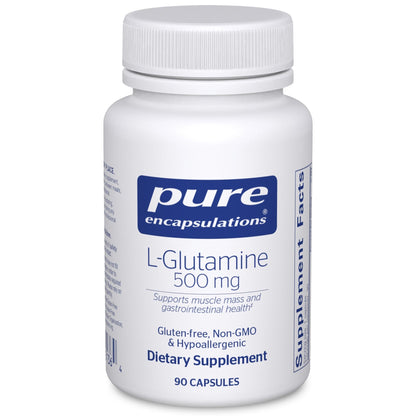 Pure Encapsulations L-Glutamine 500 mg - Supplement for Immune and Digestive Support, Gut Health and Lining, Metabolism, and Muscle Support* - dailyvitalstore