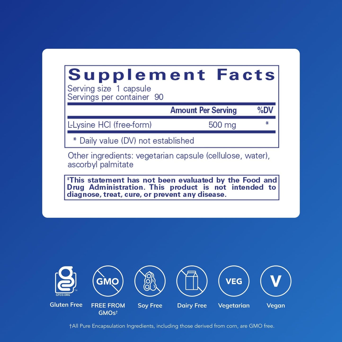 Pure Encapsulations L-Lysine - Essential Amino Acid Supplement for Immune Support & Gum, Lip Health* - with L-Lysine HCl - 90 Capsules - dailyvitalstore