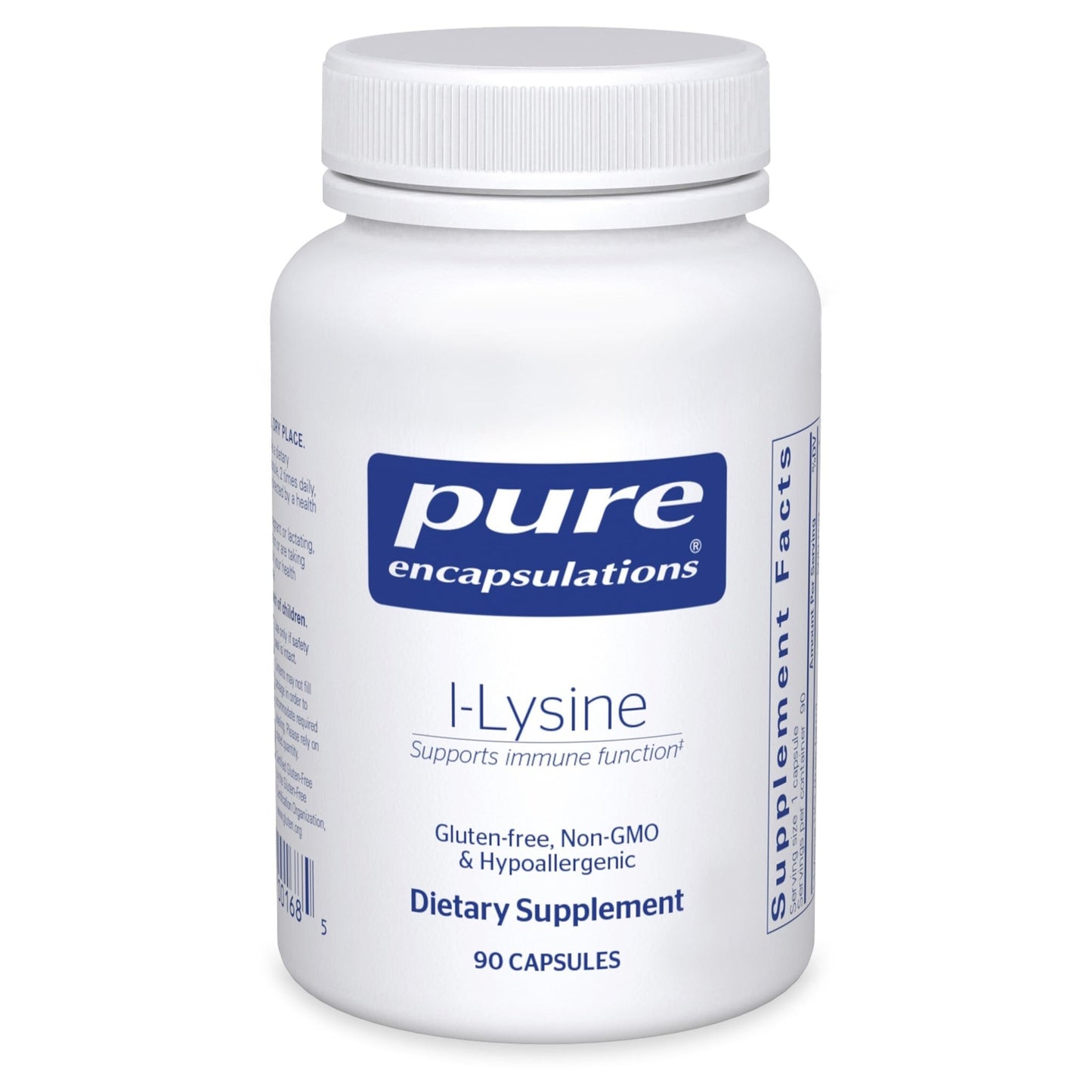 Pure Encapsulations L-Lysine - Essential Amino Acid Supplement for Immune Support & Gum, Lip Health* - with L-Lysine HCl - 90 Capsules - dailyvitalstore