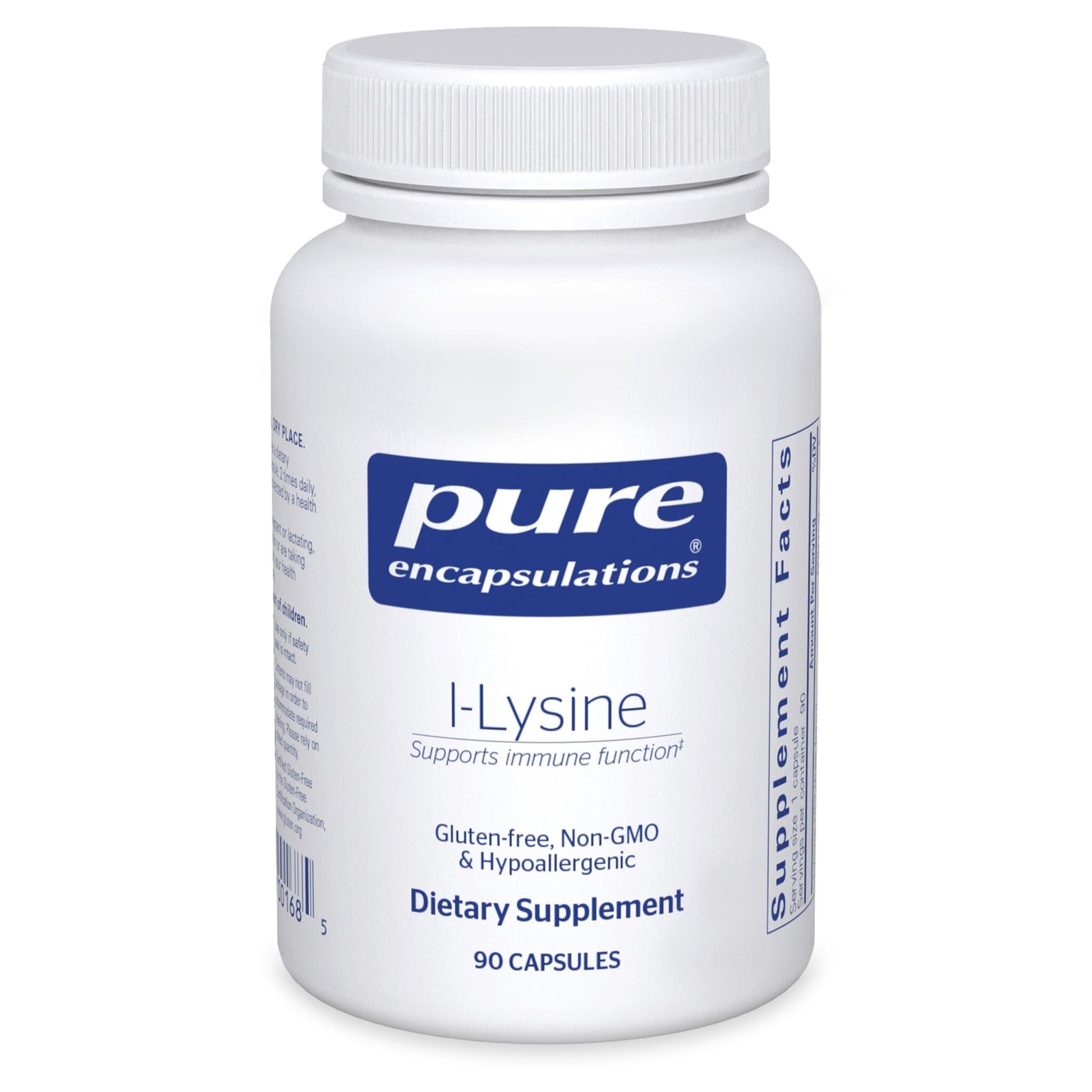 Pure Encapsulations L-Lysine - Essential Amino Acid Supplement for Immune Support & Gum, Lip Health* - with L-Lysine HCl - 90 Capsules - dailyvitalstore
