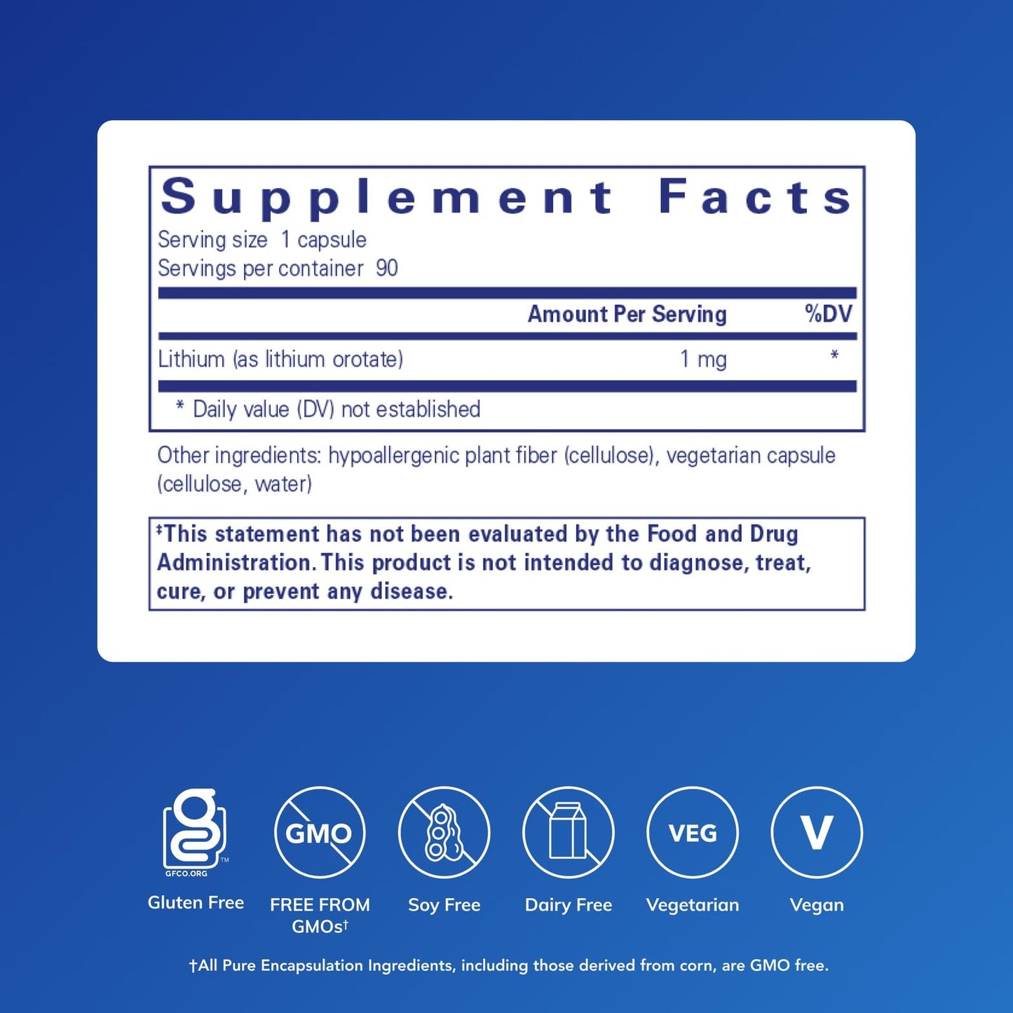 Pure Encapsulations Lithium (Orotate) 1 mg | Support for Calmness and Behavior | 90 Capsules - dailyvitalstore