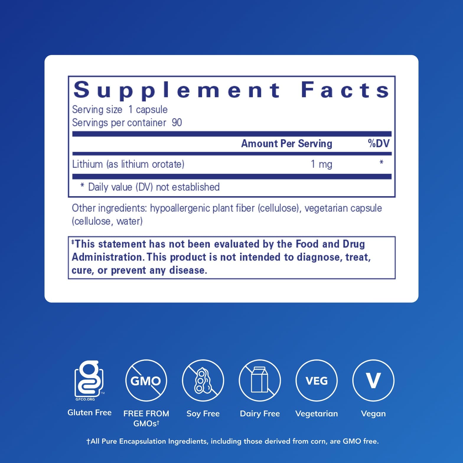Pure Encapsulations Lithium (Orotate) 1 mg | Support for Calmness and Behavior | 90 Capsules - dailyvitalstore