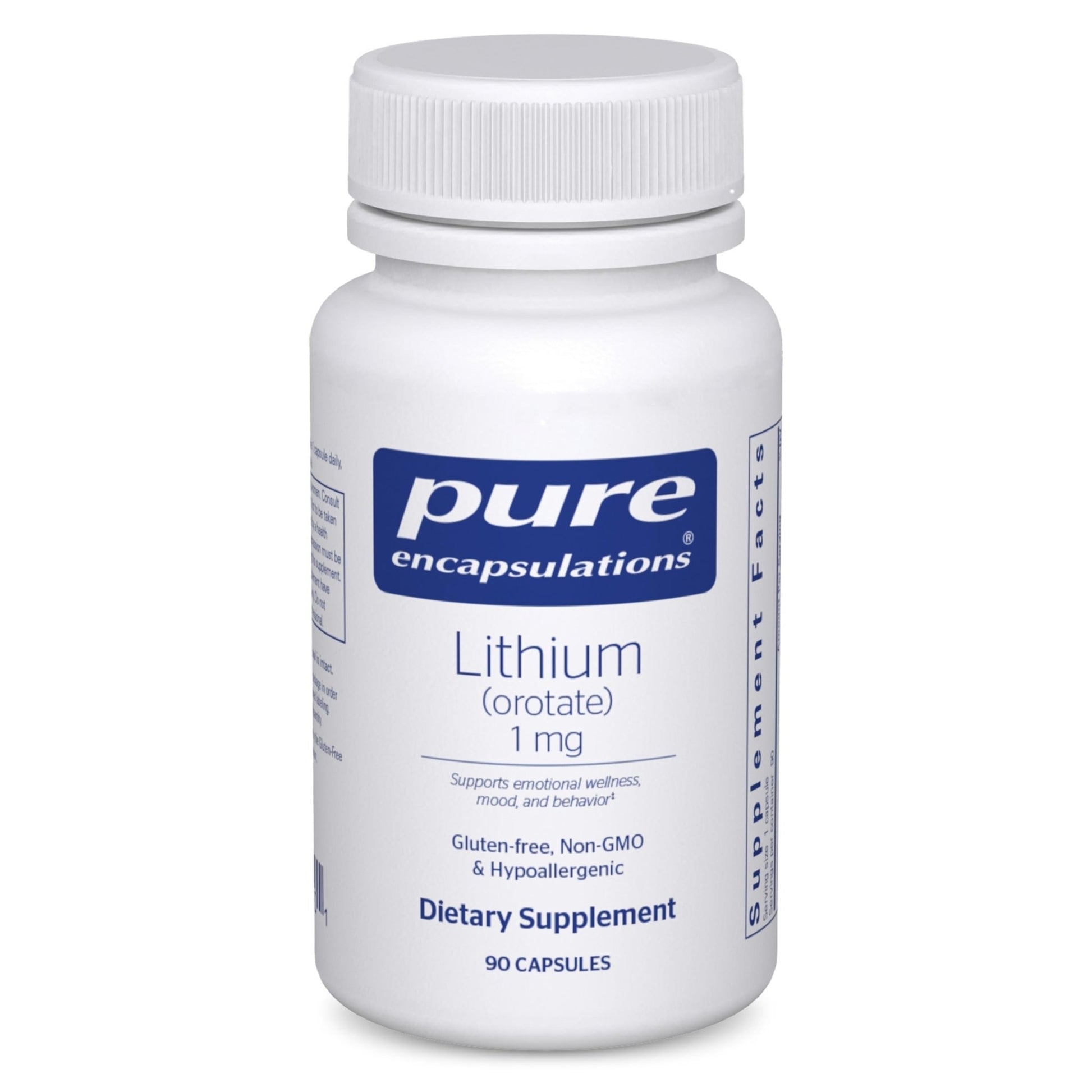 Pure Encapsulations Lithium (Orotate) 1 mg | Support for Calmness and Behavior | 90 Capsules - dailyvitalstore