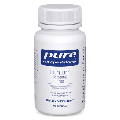 Pure Encapsulations Lithium (Orotate) 1 mg | Support for Calmness and Behavior | 90 Capsules - dailyvitalstore