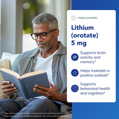 Pure Encapsulations Lithium Orotate 5 mg - Brain Support Supplement - with N-Acetyl-L-Cysteine (NAC) for Memory & Brain Behavior* - dailyvitalstore