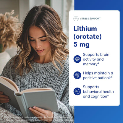Pure Encapsulations Lithium Orotate 5 mg - Brain Support Supplement - with N-Acetyl-L-Cysteine (NAC) for Memory & Brain Behavior* - Gluten Free & Non-GMO - 90 Capsules - dailyvitalstore