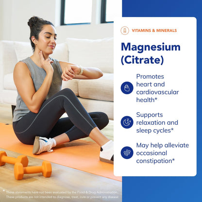 Pure Encapsulations Magnesium (Citrate) - Supplement for Sleep, Heart Health, Cognitive Health, Bone Health, Energy, Muscles, and Metabolism* - with Premium Magnesium - 180 Capsules - dailyvitalstore