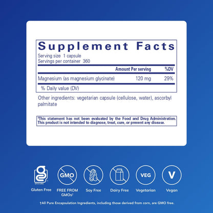 Pure Encapsulations Magnesium (Glycinate) - Supplement to Support Stress Relief, Sleep, Heart Health, Nerves, Muscles, and Metabolism - dailyvitalstore