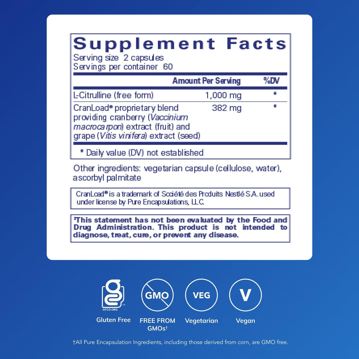Pure Encapsulations Nitric Oxide Ultra (Capsules) - Supplement Supports Nitric Oxide Production, Healthy Blood Flow & Vascular Health - with L-Citrulline & CranLoad Cranberry Extract - 120 Capsules - dailyvitalstore