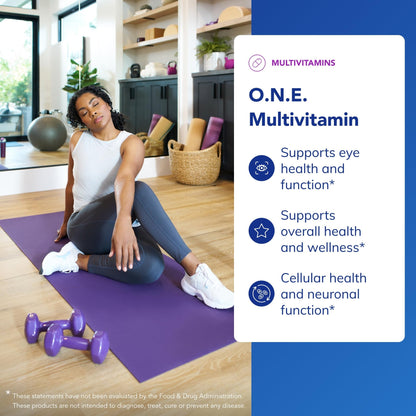 Pure Encapsulations O.N.E. Multivitamin - Once Daily Multivitamin with Antioxidant Complex Metafolin, CoQ10, and Lutein to Support Vision, Cognitive Function, and Cellular Health* - 120 Capsules - dailyvitalstore