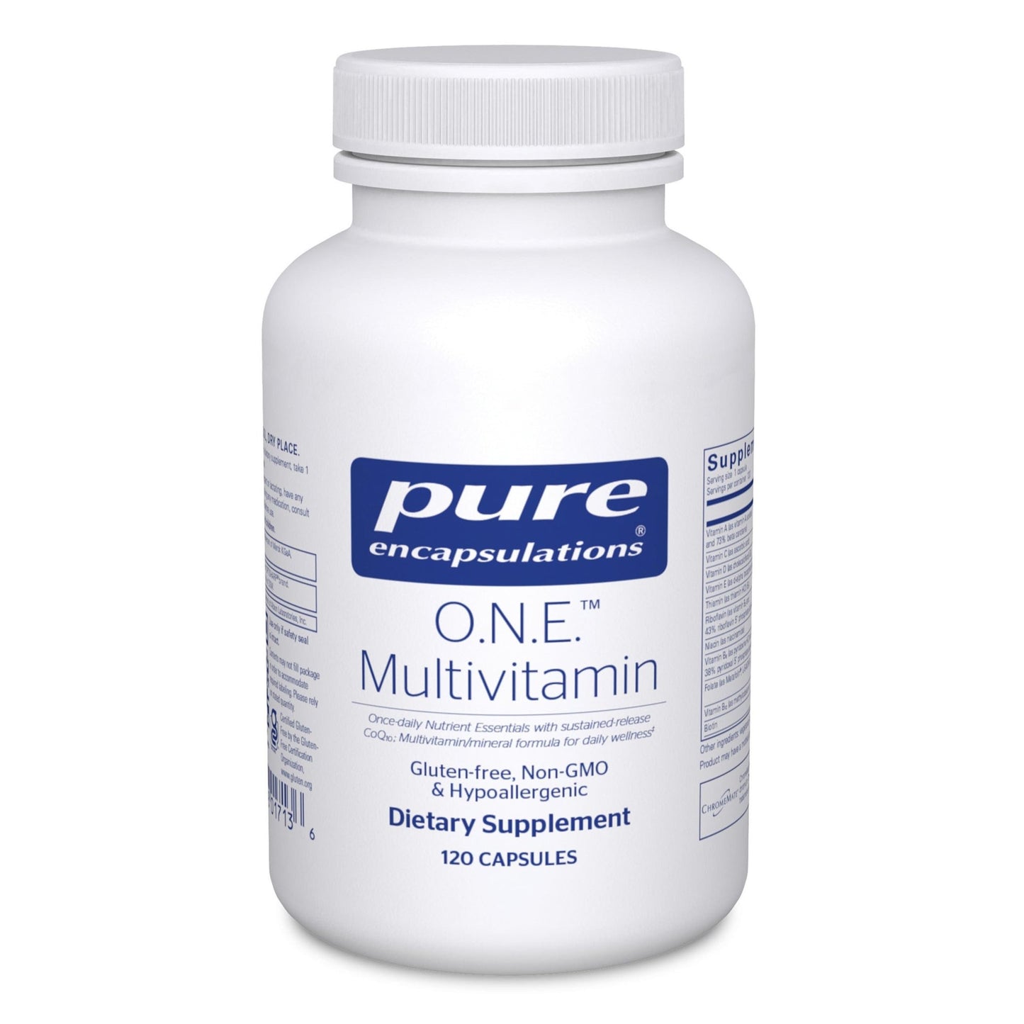 Pure Encapsulations O.N.E. Multivitamin - Once Daily Multivitamin with Antioxidant Complex Metafolin, CoQ10, and Lutein to Support Vision, Cognitive Function, and Cellular Health* - 120 Capsules - dailyvitalstore