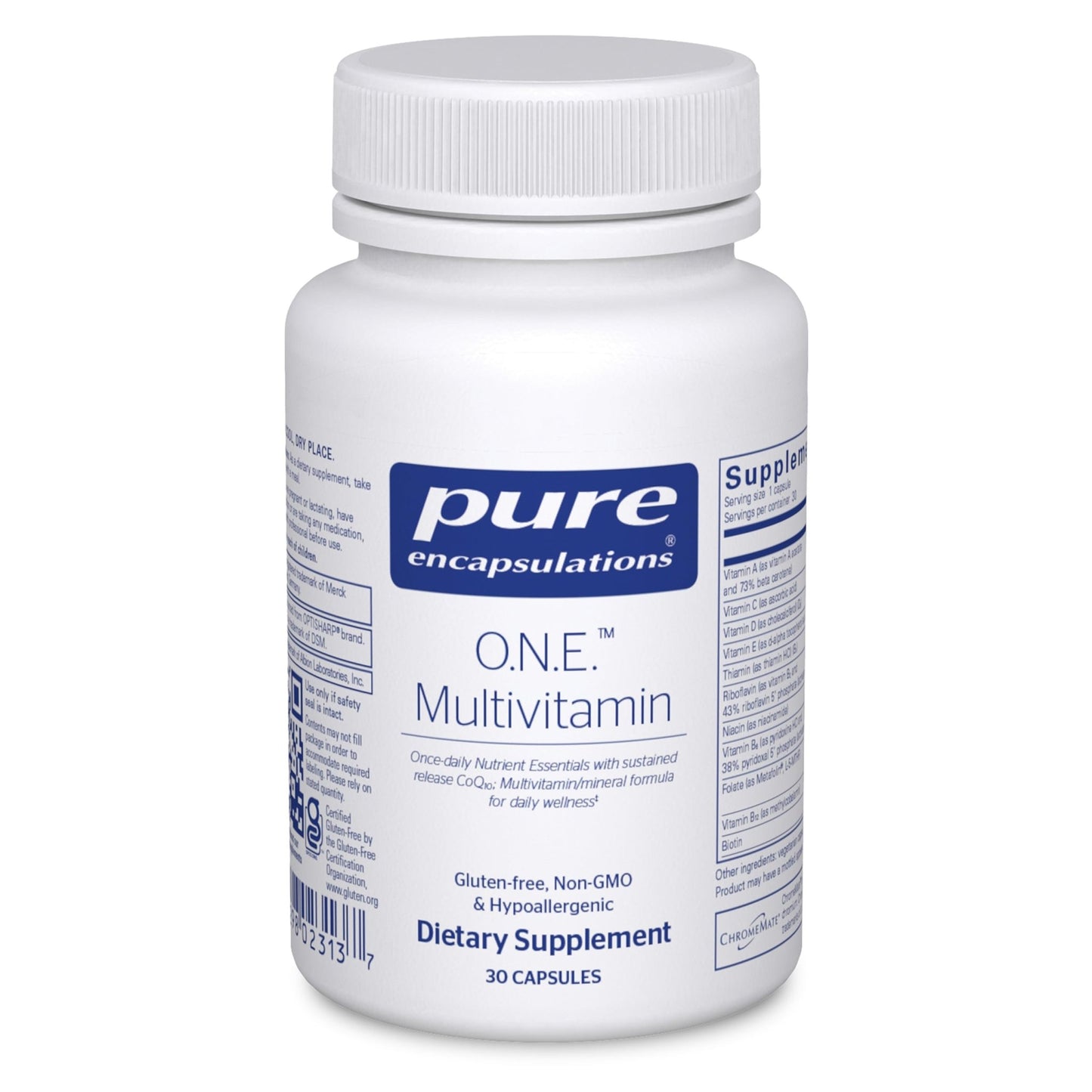 Pure Encapsulations O.N.E. Multivitamin - Once Daily Multivitamin with Antioxidant Complex Metafolin, CoQ10, and Lutein to Support Vision, Cognitive Function, and Cellular Health* - 30 Capsules - dailyvitalstore