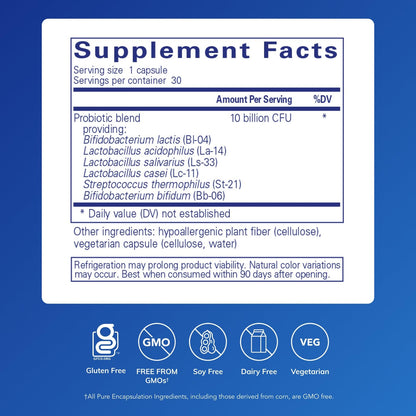 Pure Encapsulations Probiotic G.I. - Shelf Stable Probiotic for Intestinal Health & Gastrointestinal Support* - with Lactobacillus & Bifidobacterium - 30 Capsules - dailyvitalstore