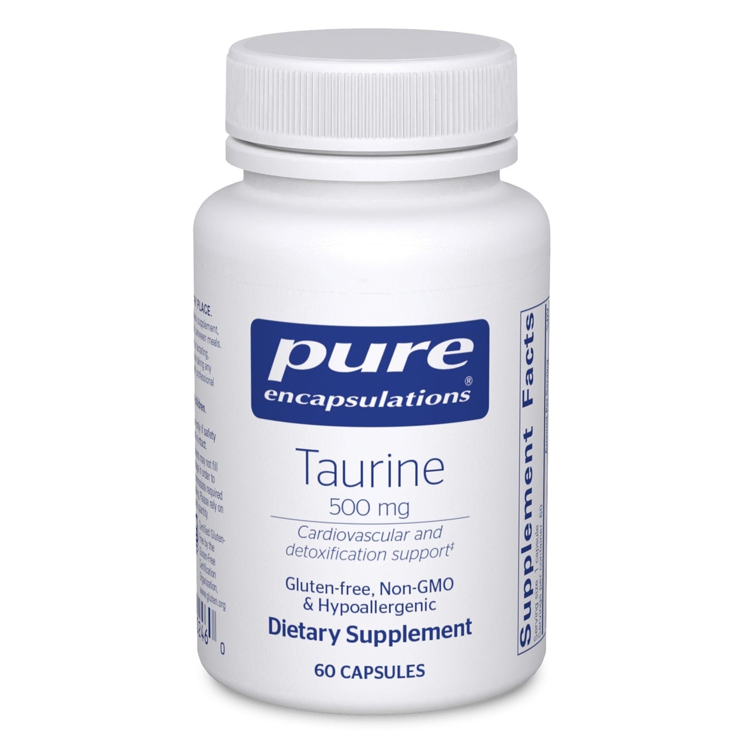 Pure Encapsulations Taurine 500 mg | Amino Acid Supplement for Liver, Eye Health, Antioxidants, Heart, Brain, and Muscles* | 60 Capsules - dailyvitalstore