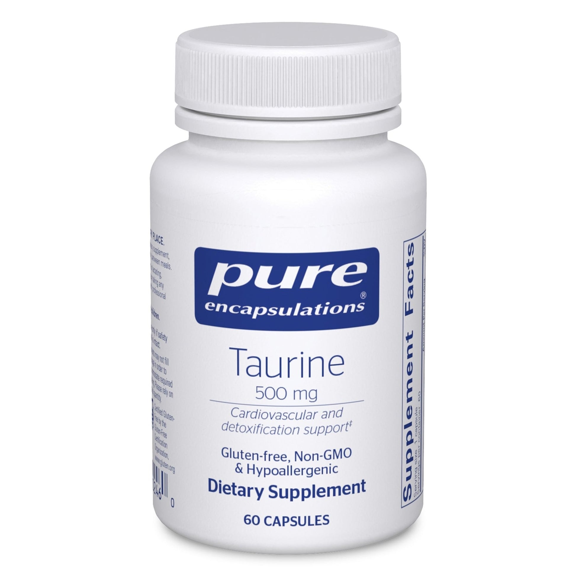 Pure Encapsulations Taurine 500 mg | Amino Acid Supplement for Liver, Eye Health, Antioxidants, Heart, Brain, and Muscles* | 60 Capsules - dailyvitalstore