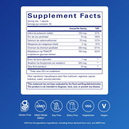 Pure Encapsulations Trace Minerals - Multimineral Supplement - Mineral Supplement - Supports Metabolism & Cellular Function* - Gluten Free & Vegan - 60 Capsules - dailyvitalstore