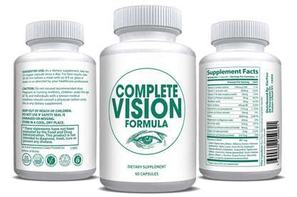 Pure Eye Health Vitamin & Mineral Supplements for Adults | 1 Complete Research Vision Formula w/Bilberry, Lutein, Zeaxanthin, Lycopene, Resveratrol | Supports Eye Strain, Dry Eyes 60 Capsules - dailyvitalstore