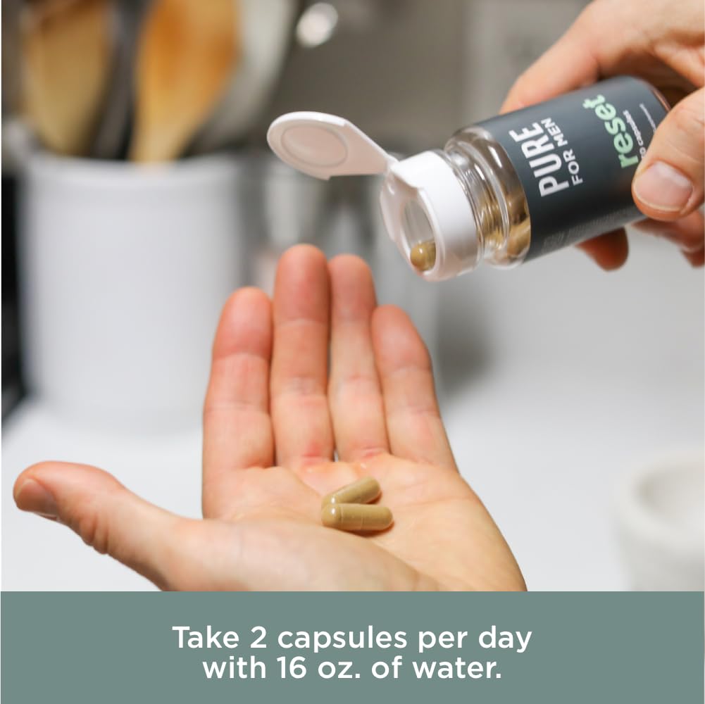 Pure for Men Detox Supplement, Reset | Promotes Digestive & Gut Health, Helps Remove Toxins & Supports Immune System, Colon Cleanse | 30 Capsules - dailyvitalstore