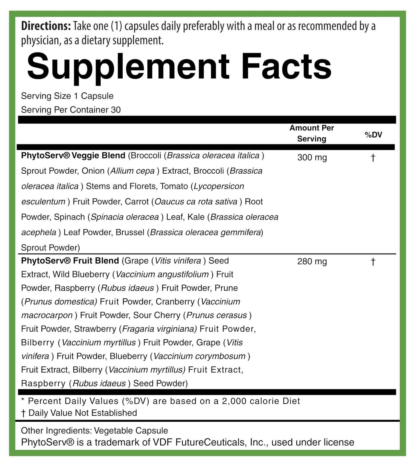 PURE® Greens & Reds Capsules - 30 Servings - 9 Daily Servings of Fruits & Vegetables in 1 Capsule - PhytoServ® Superfood Blend with Broccoli, Kale & Berries - Plant-Based Phytonutrient Shield - dailyvitalstore