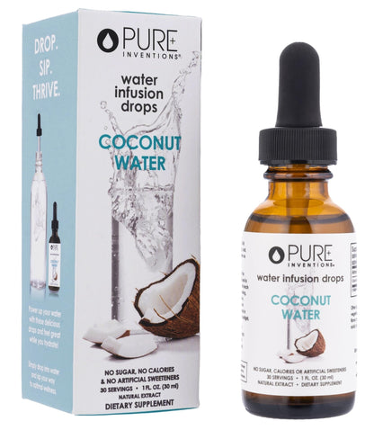 Pure Inventions - Coconut Water Infusion Drops – Electrolytes - Sugar-Free Hydration, Zero Calories, No Artificial Sweeteners, Clean Ingredients, 30 Servings - dailyvitalstore