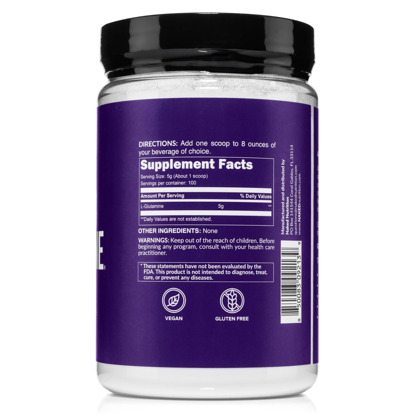 Pure L-Glutamine Made in The USA - 100 Servings - 500g, 1.1lb Bulk, Vegan, Non-GMO, Gluten and Soy Free. Minimize Muscle Breakdown & Improve Protein Synthesis. No Additives - dailyvitalstore