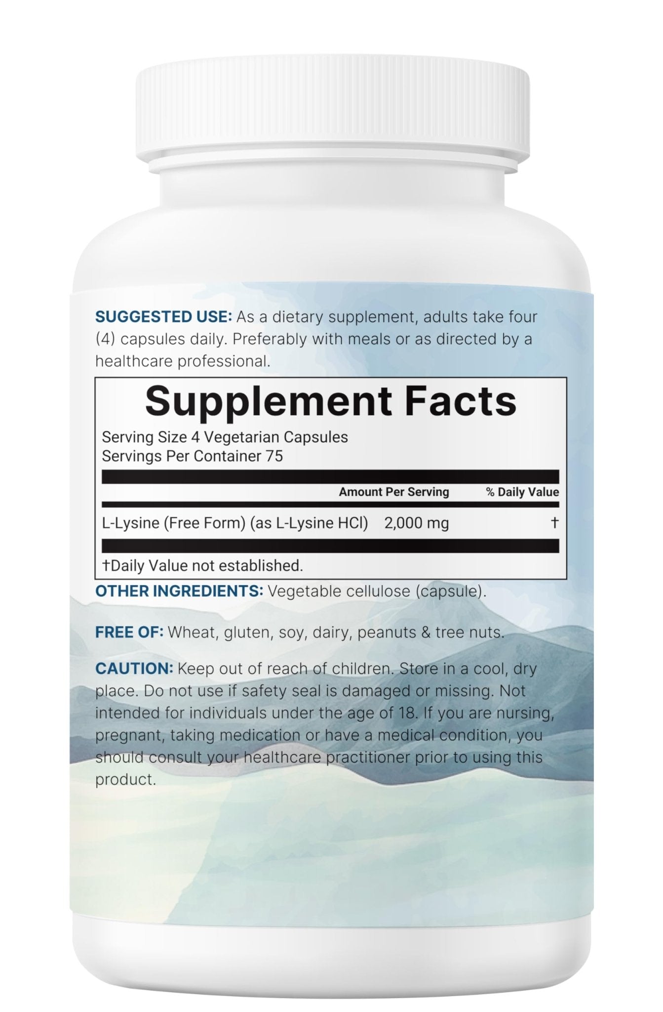 Pure L-Lysine 2,000mg, 300 Veggie Capsules | Maximum Potency, Easily Absorbed, Free Form | Essential Amino Acid for Collagen, Lip, & Immune Support - dailyvitalstore