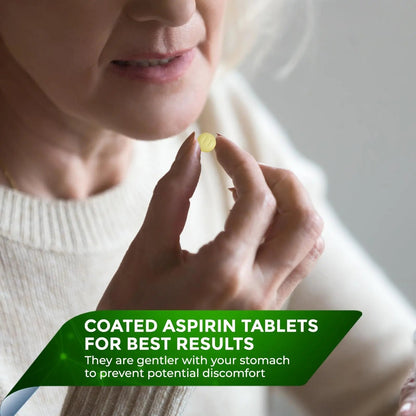 Pure Low Dose Baby Aspirin 81mg for Adults, 100 Count Enteric Coated Aspirin Tablets for Men and Women, Safe Relief for Symtoms Associated with Headache, Arthritis, Cramps - dailyvitalstore