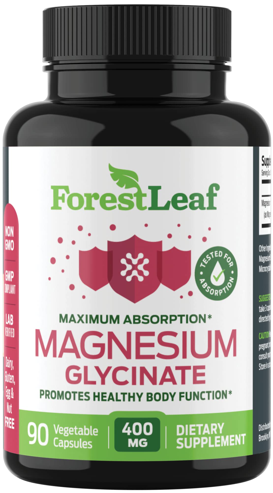 Pure Magnesium Glycinate 400mg Serving - High Absorption Magnesium Glycinate - Mag Bisglycinate for Stress, Bones, Muscles, Nerves, - dailyvitalstore