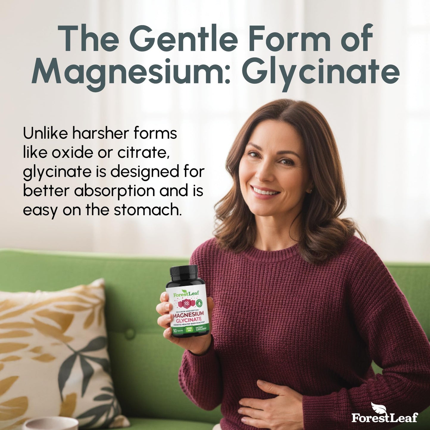 Pure Magnesium Glycinate 400mg Serving - High Absorption Magnesium Glycinate - Mag Bisglycinate for Stress, Bones, Muscles, Nerves, - dailyvitalstore