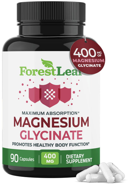 Pure Magnesium Glycinate 400mg Serving - High Absorption Magnesium Glycinate - Mag Bisglycinate for Stress, Bones, Muscles, Nerves, - dailyvitalstore