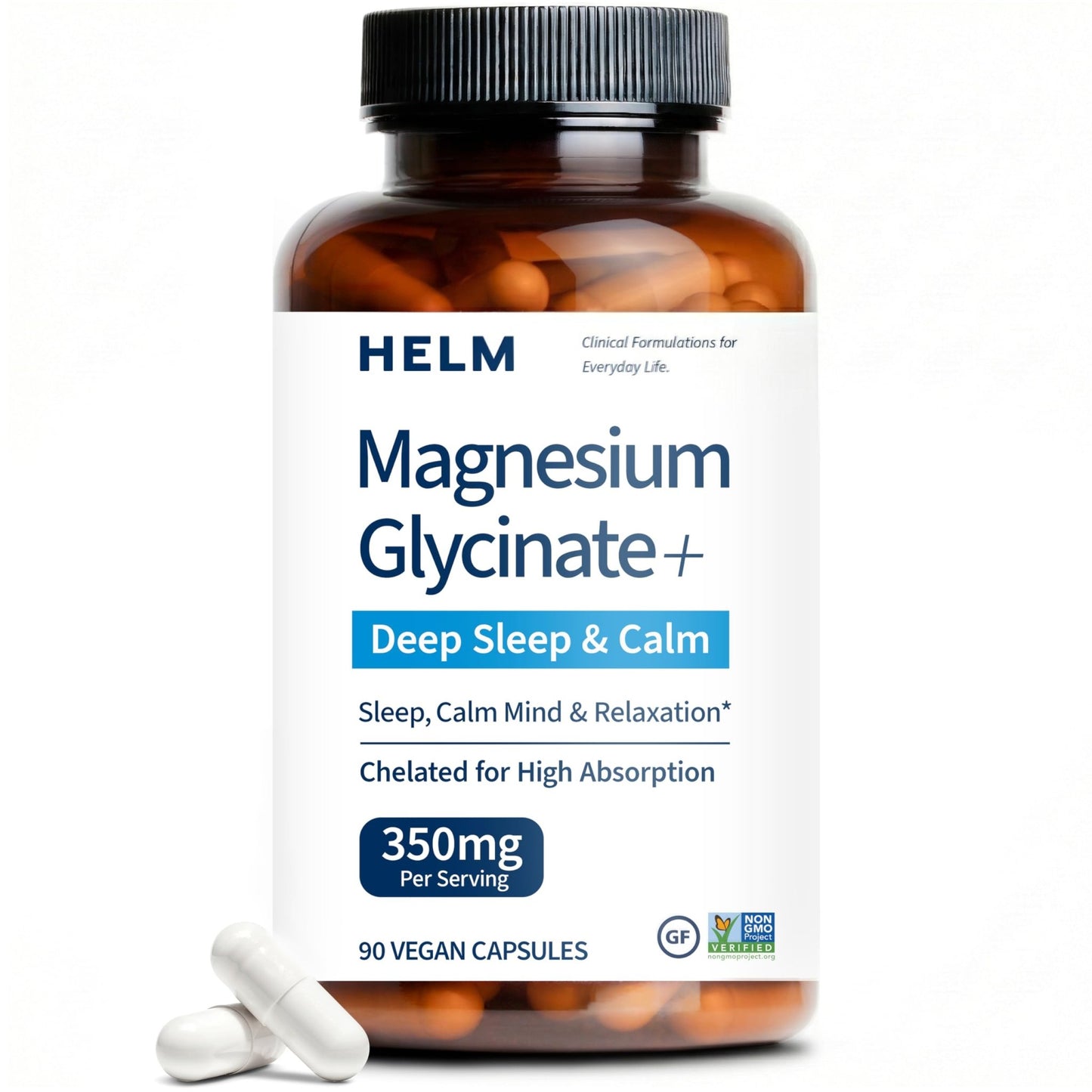 Pure Magnesium Glycinate - Magnesium for Sleep, Stress, Muscle & Nerve Support - High-Absorption, Non-GMO, Vegan - 90 Capsules (350mg) - dailyvitalstore