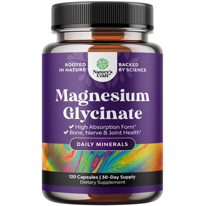 Pure Magnesium Glycinate Supplement 500mg - Magnesium for Sleep and Rest Capsules for Men & Women - Unflavored Vegan High Absorption Pills for Relaxation Support - 120 Count - dailyvitalstore