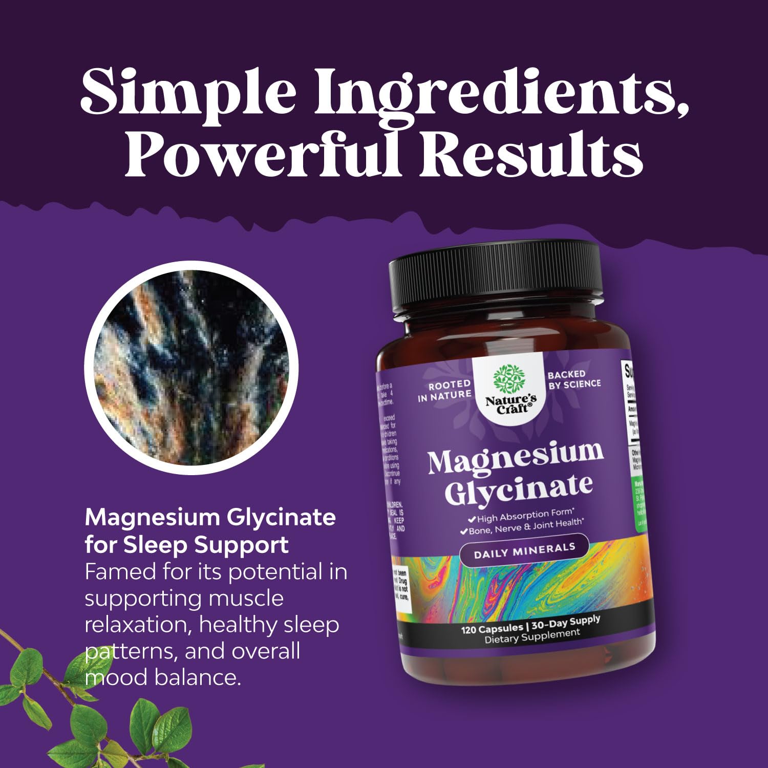 Pure Magnesium Glycinate Supplement 500mg - Magnesium for Sleep and Rest Capsules for Men & Women - Unflavored Vegan High Absorption Pills for Relaxation Support - 120 Count - dailyvitalstore