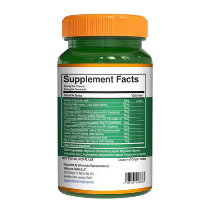 Pure Nutrition Lung Health Supplement | 60 Caps | Herbal Lung Support Formula with Quercetin, Vitamin C, Nettle, Vasaka Leaf, Lotus, Licorice & Ginger. - dailyvitalstore