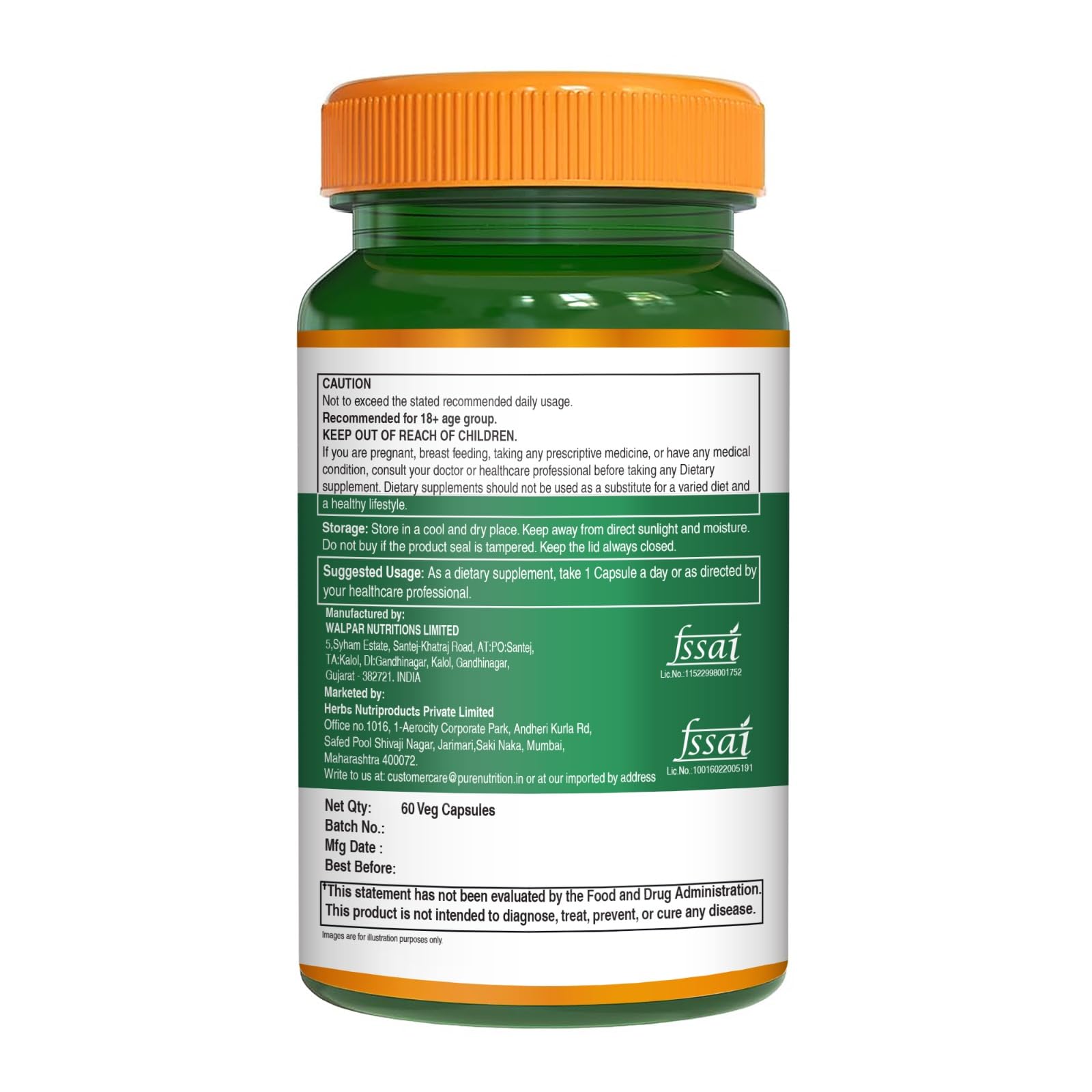 Pure Nutrition Lung Health Supplement | 60 Caps | Herbal Lung Support Formula with Quercetin, Vitamin C, Nettle, Vasaka Leaf, Lotus, Licorice & Ginger. - dailyvitalstore