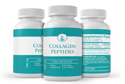 Pure Original Ingredients Collagen Peptide, (100 Capsules) Pure, No Additives Or Fillers, Lab Verified - dailyvitalstore