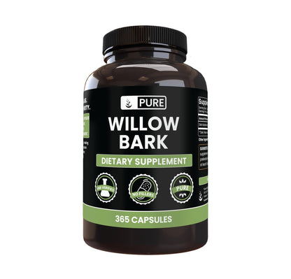 PURE ORIGINAL INGREDIENTS Willow Bark Extract (365 Capsules) No Magnesium Or Rice Fillers, Always Pure, Lab Verified - dailyvitalstore